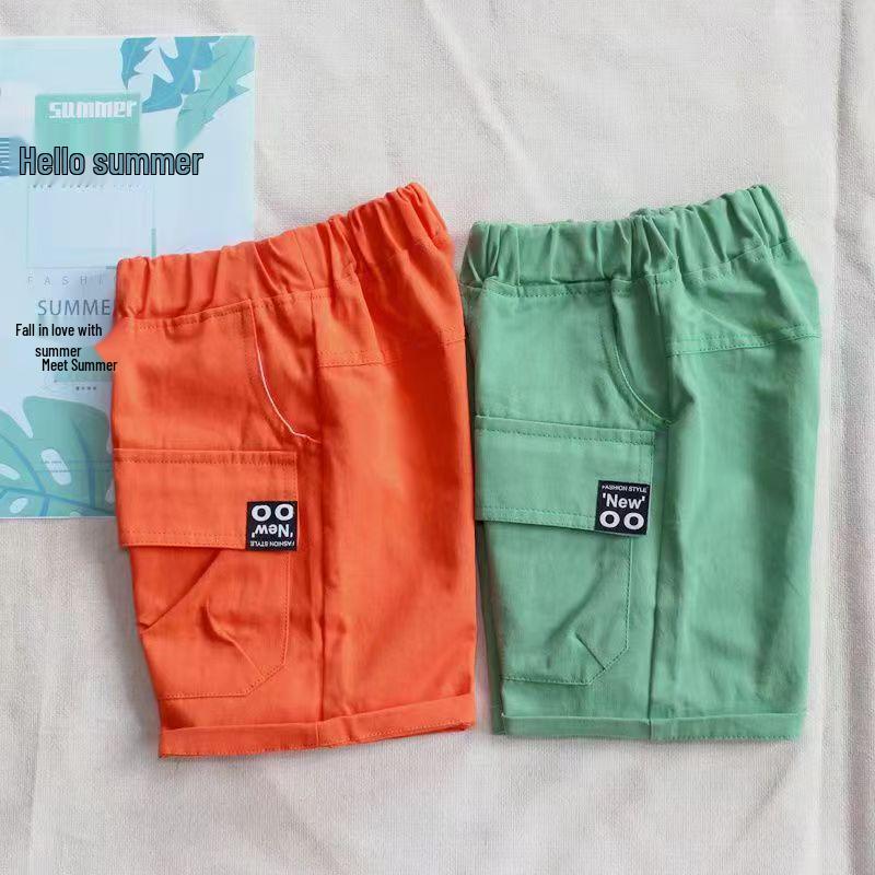 Trendy Boys' Breathable Summer Workwear Shorts - Casual, Loose Fit for Toddlers & Babies