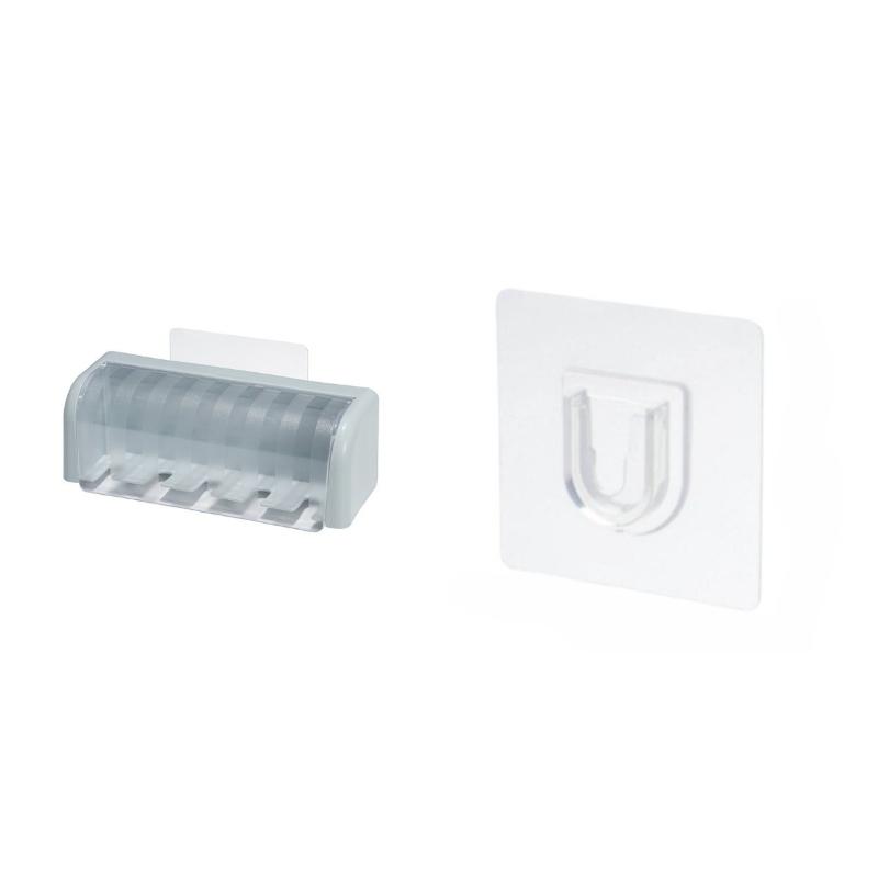 No‑Drill Wall‑Mount Toothbrush Holder Dustproof Waterproof Bathroom Storage Rack For Household Washroom Toiletry Organizer