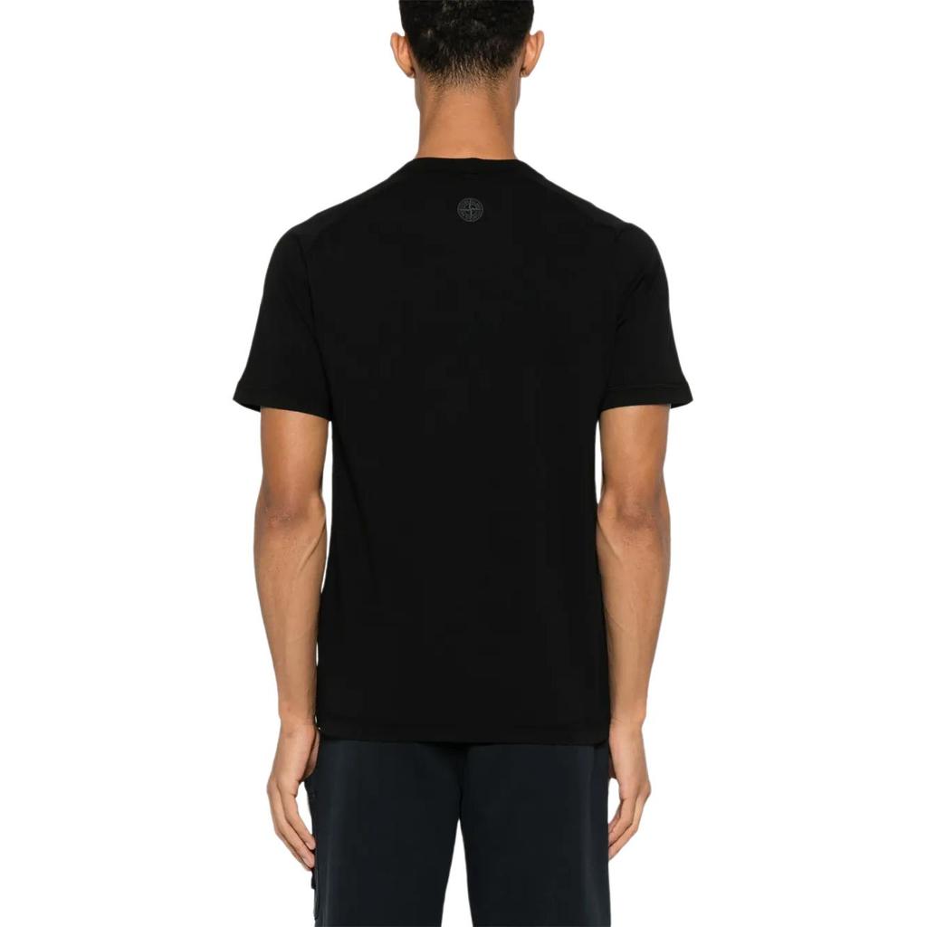 STONE ISLAND Klassisches Logo Pullover Rundhals Kurzarm T-Shirt Herren T-Shirts Schwarz K1S1521000-20S0081-V0029