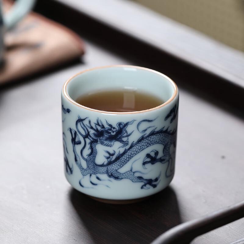 MULTIPOTENT Antique Blue & White Porcelain Dragon Tea Cup