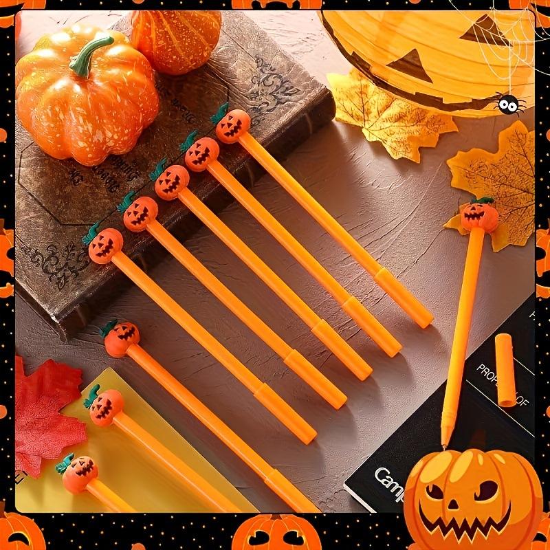 Creative Funny Expressions Pumpkin Head Pen (5/10PCS) - Halloween Themed, Student Stationery, Office Signature Writing Tools