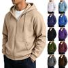 Jaqueta com Capuz e Zíper Masculina com Bolsos Grandes Cor Casual