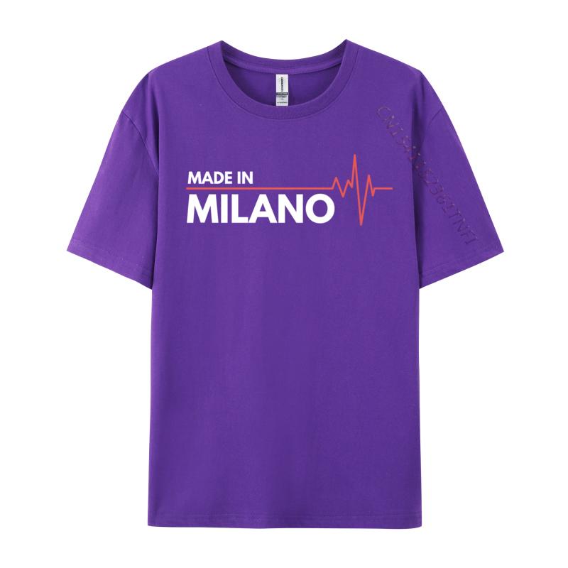 Made In Milano Italy Italia Place Of Birth Heartbeat Tops T Shirt Casual Tops Shirt Funky Printing Unisexs Tshirts Printing