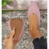 Fashion Women's Pointed Toe Flat Shoes Solid Color Knitted Slip on Shoes Casual Breathable Ballet Flats Women