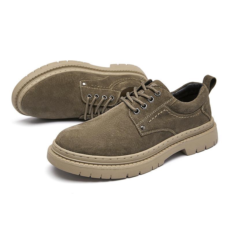 Spring Men S Low-Top Martin Boots Big-Headed Shoes Leather Outdoor Tooling Men S Shoes 46 кофейный