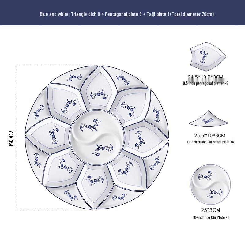 Naijiang Ceramic Reunion Dinner Platter Set