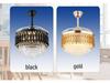 European Crystal Ceiling Fan Chandelier: Luxury Invisible Fan for Bedroom, Dining, or Living Room