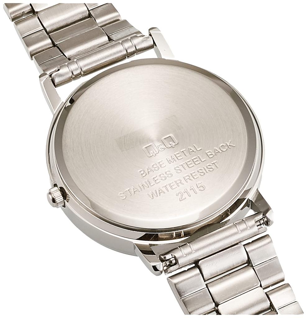 Citizen Analog Watch with Date Waterproof Metal Silver Q&Q Women's Display, Band, (Q04A-001PK)