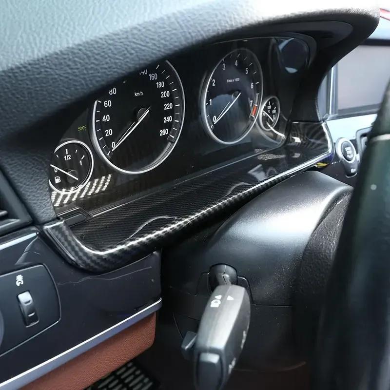 Car Accessories Carbon Style Steering Wheel Dashboard Speedmeter Display Decorate Frame Cover Trim For BMW 5 Series F10 2011-17