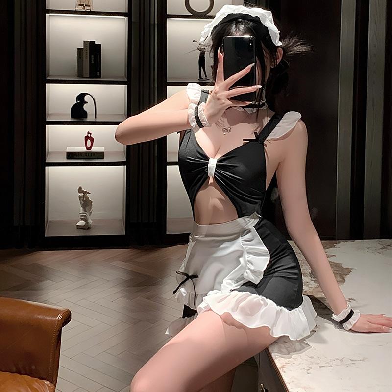 Sexy Maid Dress Outfit Erotic Kawaii Cosplay Costume Lolita Cute Sexy Erotic Women Uniform Dress Costumes Lace Club Wear Dress