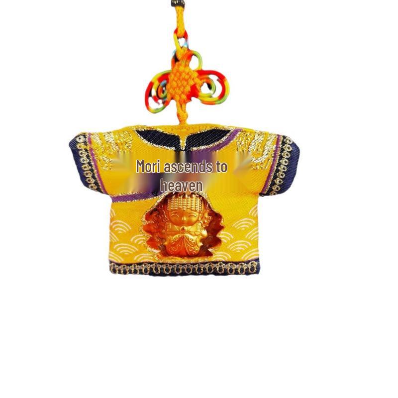 999 Pure Gold Cartoon Mazu Car Hanging Amulet - Blessing Souvenir
