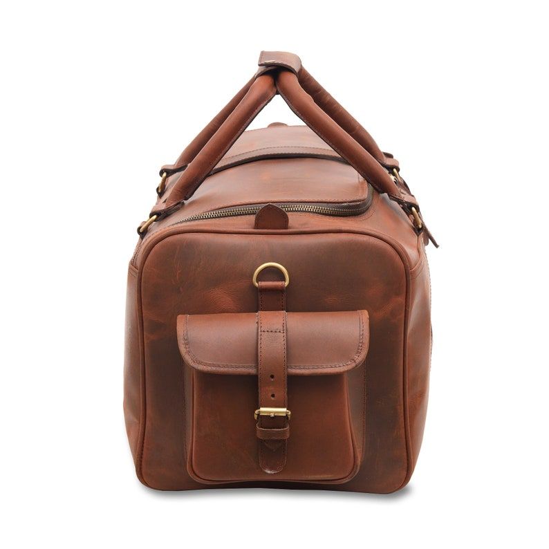 Leather Duffle Bag: Handmade Weekender Travel Bag