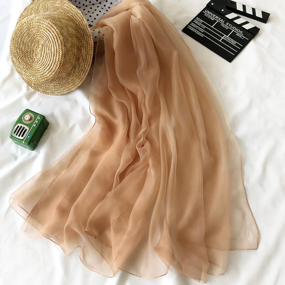 Summer And Spring Sunscreen Beach Scarf Women's Soft Imitation Silk Scarf Korean Design Soft Air Conditioning Scarves