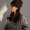 Autumn and Winter Wool Hat Trendy Korean Version of Non-faced Cold Hat Pullover Hat Solid Color Korean Versatile Knitted Hat Confinement Hat