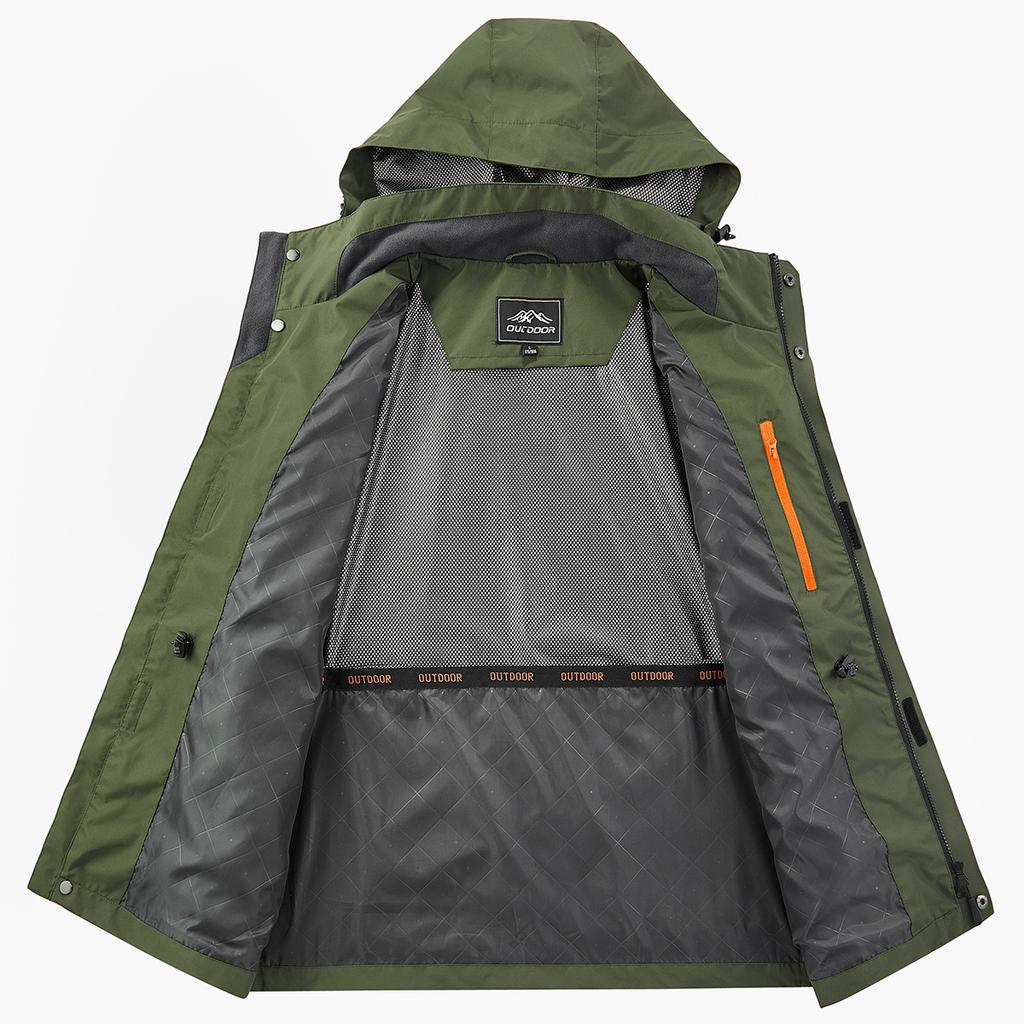 Spring and Autumn Thin Men's Outdoor Loose Large Size Multi-Pocket Jacket Men's Windproof Waterproof Jacket