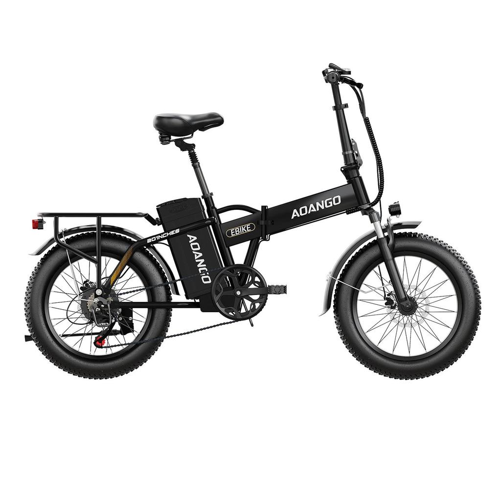 AOANGO EK4 Black Foldable Ebike, 48V 50Ah Long Range Electric Bicycle, Compact Portable Design for Adults, Perfect for City Commute
