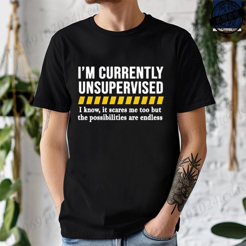 Funny T Shirt Funny Shirts for Men Funny Saying Mens TShirts Sarcastic Dad TShirtsCurrently Unsupervised Mens Tee Tops