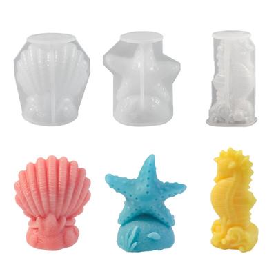 Unique Ocean Themed Stylish Silicone Mold Conch Shaped Resin Tray Sturdy Epoxy Castes Mould for Candle and Trinkets