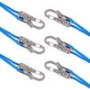 6 Set Rope Tightening Tool High Strength Tie Down Rope with Roller Tensioner for Camping Boating Home Use