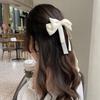 2pcs Long Tassel Ribbon Bow Headband Elegant Solid Color Girls Hair Accessories Double Layer Hairpin Hair Grips