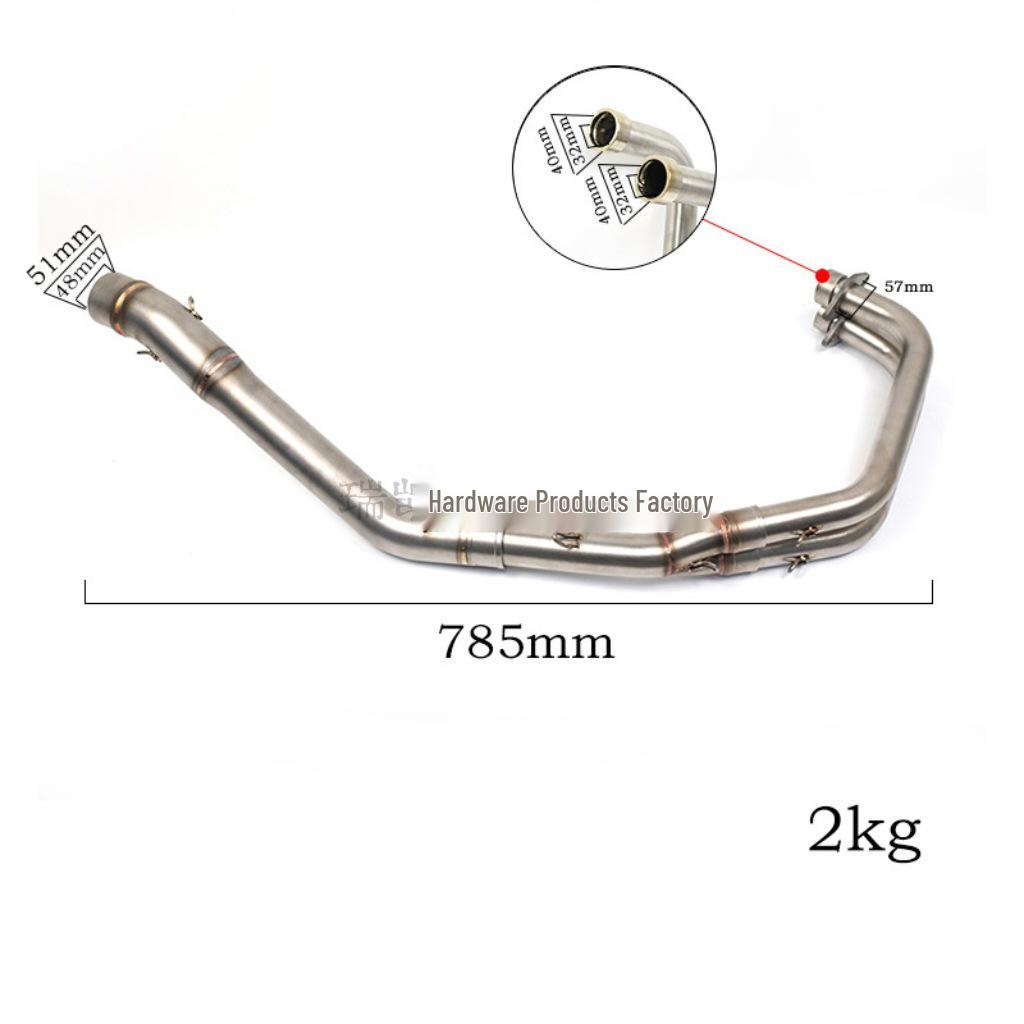 Compatible Exhaust Pipes for Stainless Steel & Titanium Alloy Front/Mid Sections - YZF-R3/R25/MT03