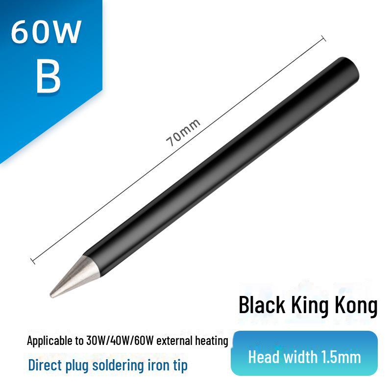 Jinruikang 60 W Chrom-Lötkolbenspitze, spitz, externe Heizung, kompatibel mit 30 W- und 40 W-Lötkolben.
