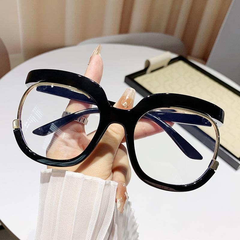 Women Oversized Reading Glasses Men Anti Blue Light Hyperopia Glasses Fashion Unique Round Frames Decorative Eyeglasses Diopter