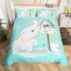 Cartoon Rabbit Duvet Cover Twin Cute Animal On The Moon Quilt Cover Microfiber Cloud Galaxy Space Bedding Set for Boy Girl Gift