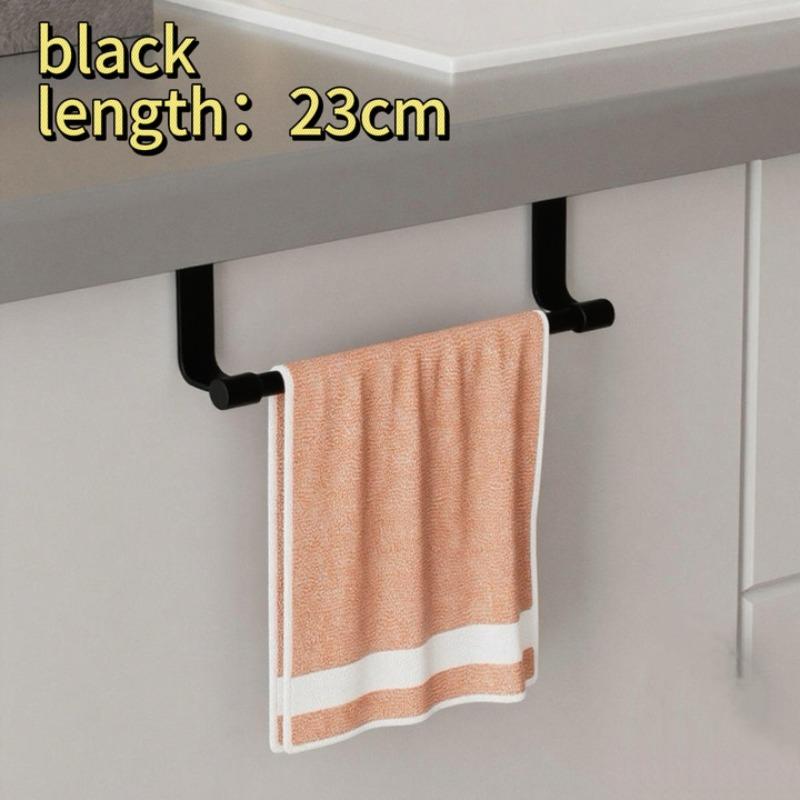 Towel Rod Steel Metal Wire Over Cabinet Towel Rack Storage Organizer Bathroom Door Hanging Towels Rack Punch-free Rag Hanger