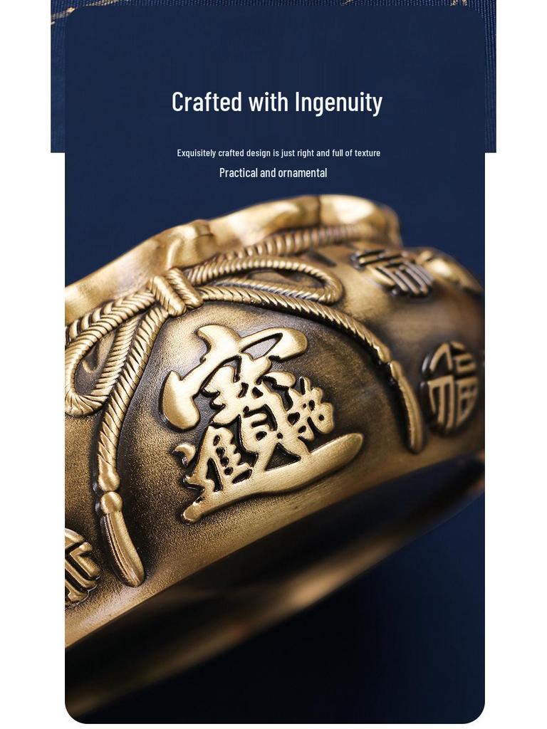 Brass Money Bag Ashtray: Large Creative Niche Ornament for Office, Living Room, or Tea Room Table