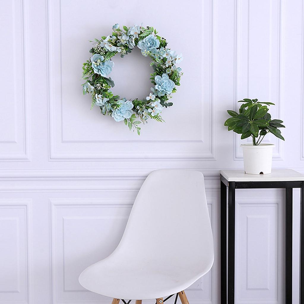 Spring Artificial Peony Wreath Decorative Simulation Flower Wreath for Front Door Wall Window Fireplace Decor Pink