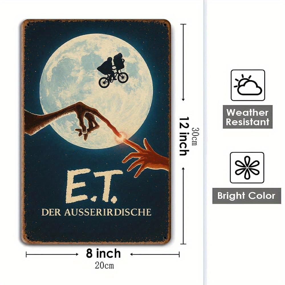 Vintage Alien Movie Metal Wall Art - 30.48cm X 20.32cm Retro Tin Sign for Home, Bar, Cafe Decor - Easy Hang, Poster, Iron Sign