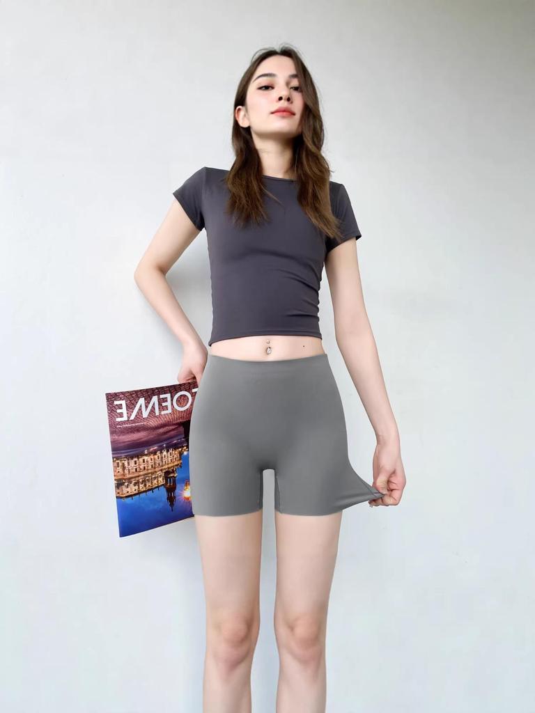 High-Waisted Women's Shaping Shorts - Anti-Exposure, No Panties Design