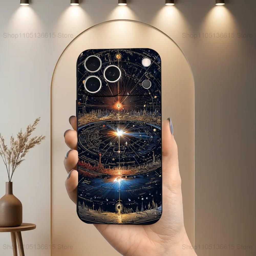 Twelve Constellations Art Phone Case For iPhone 15,14,13,17,16,12,11,Plus,Pro Max,XS,X,Mini,8,7,XR,SE,Soft Silicone Black
