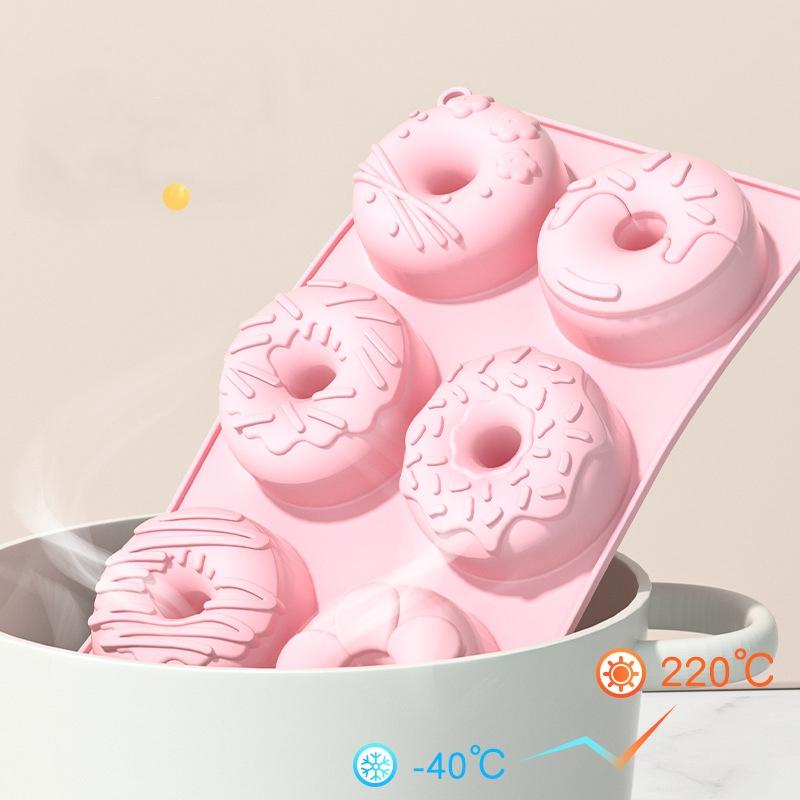 Silicone Donut Cake Pan 6-Cavity Silicone Fluted Tube Cake Pans,Non-Stick Silicone Molds for Donut,Jelly,Cupcake,Doughnut,Bread