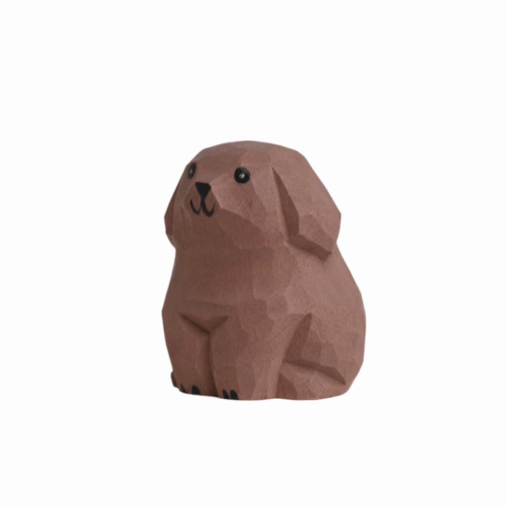 

Puppy Wood Carving Ornament Animal Desktop Decoration Pendant Accessories кавовий