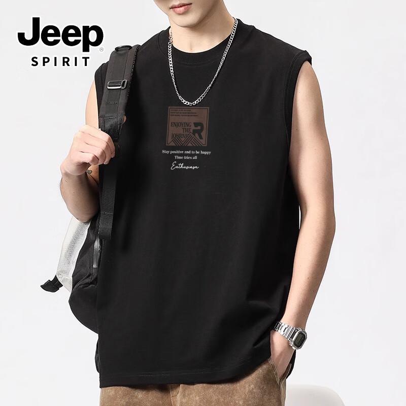 JEEP SPIRIT Men s Loose Fit Graphic Cotton Tank Top L
