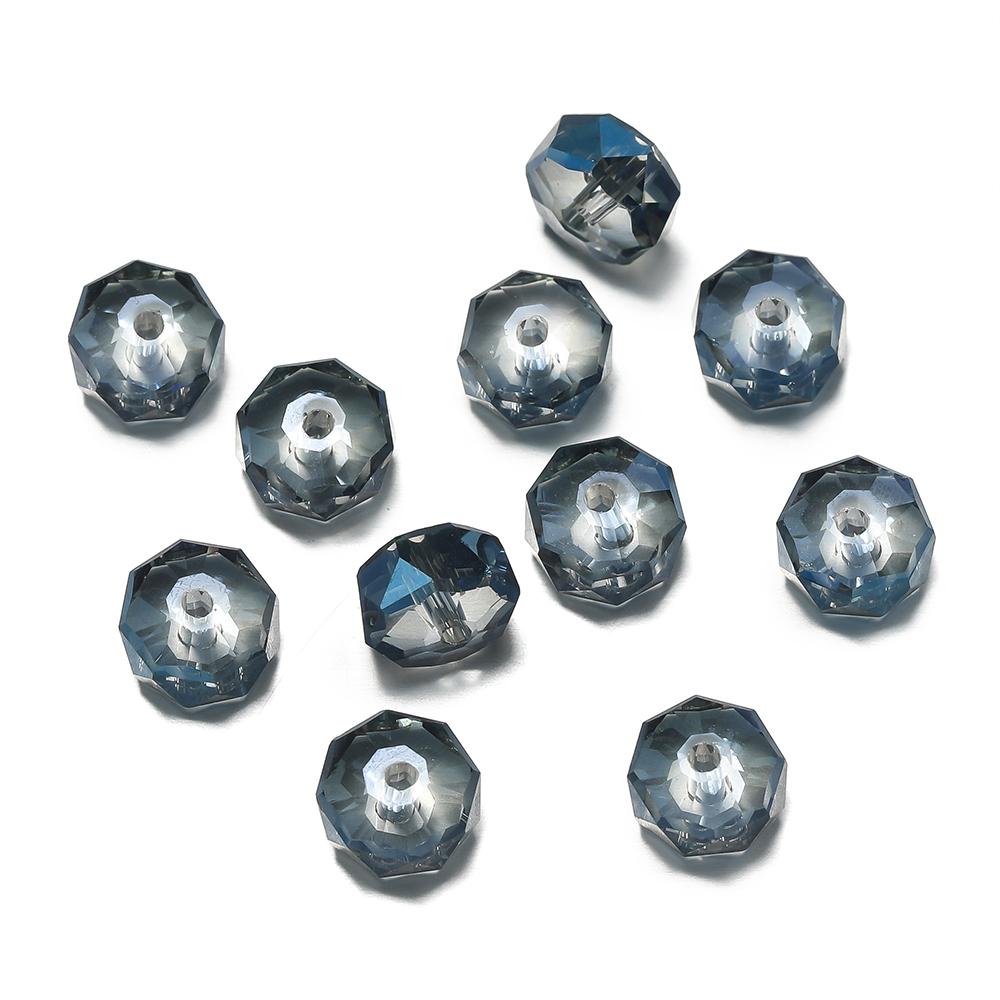 10Pcs 4.5*7.5mm Crystal Faceted Beads Spacer Loose Beads for DIY Bracelet Necklace Jewelry Making Supplies Accessories