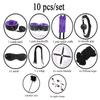 7/10/12/35pcs BDSM Bondage Restraint Kit Bullet Vibrator Handcuff Whip Mouth Gag Anal Bead Butt Plug Adult Game