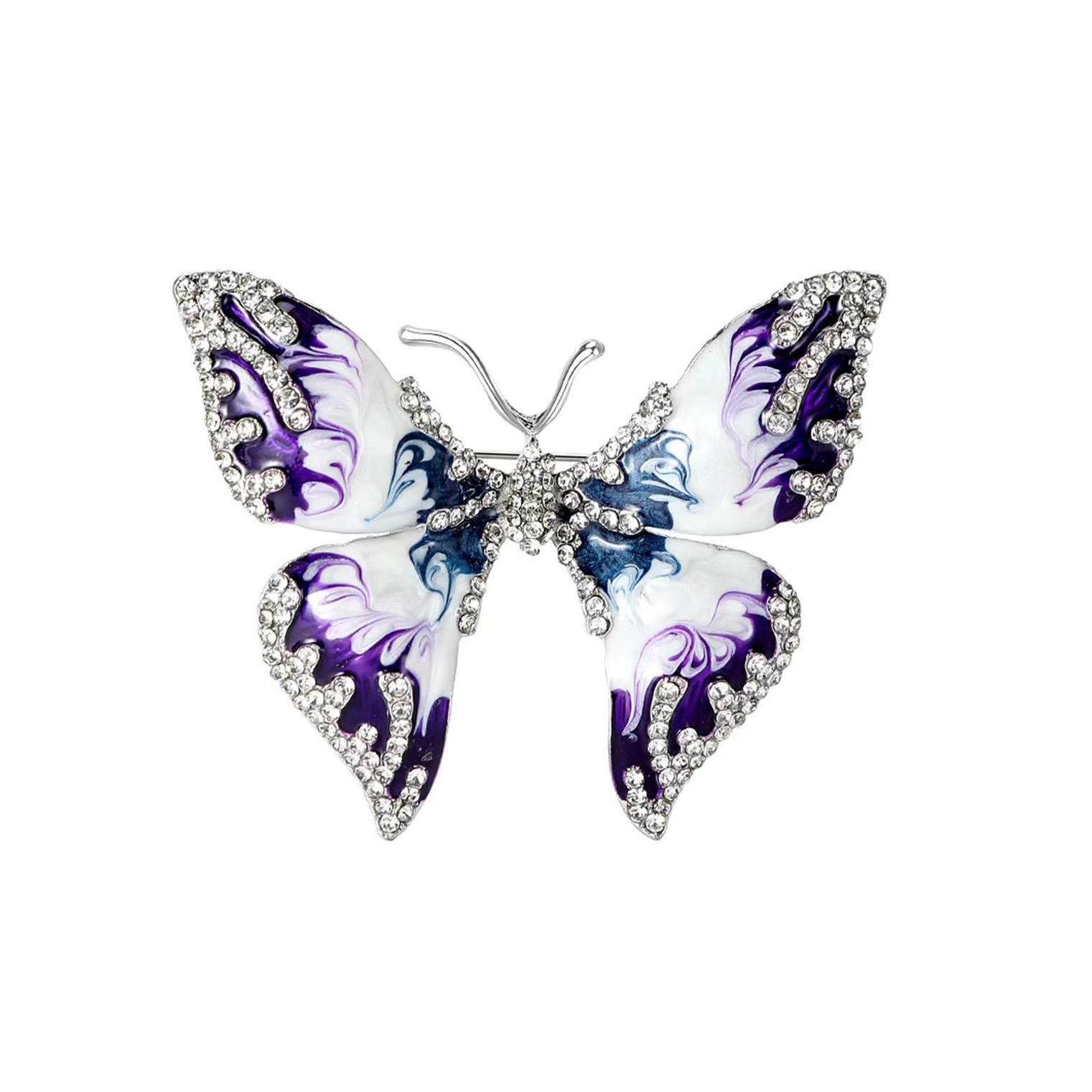 

Ретро-емальована брошка з великим метеликом, висококласна жіноча елегантність, корсаж із комахами, атмосферна шпилька з ювелірними виробами