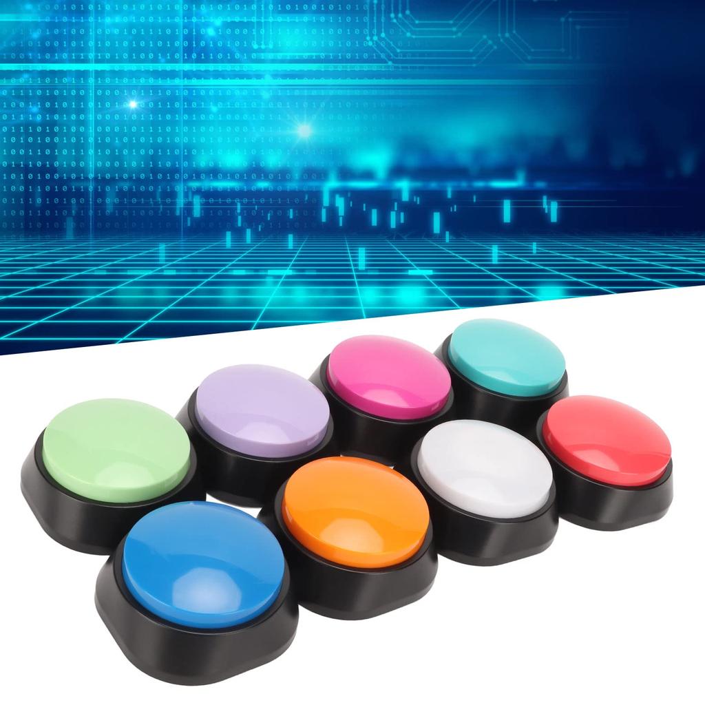 Hirelax Voice Recording Pet Training Buzzer for Dog ABS Available in Rose Lake and Buttons, 8-Pack, 30-Second Recording, Communication, Material, Red,
