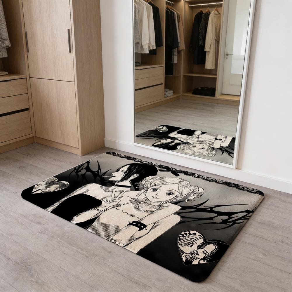 Anime Vintage N-Nana Floor Mat Flannel Door Mat Non-Slip Absorbent Washable Indoor Home Rug