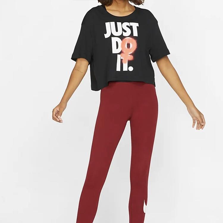 (WMNS) Nike Alphabet Printing Short Sleeve Black Women's BV7171-010