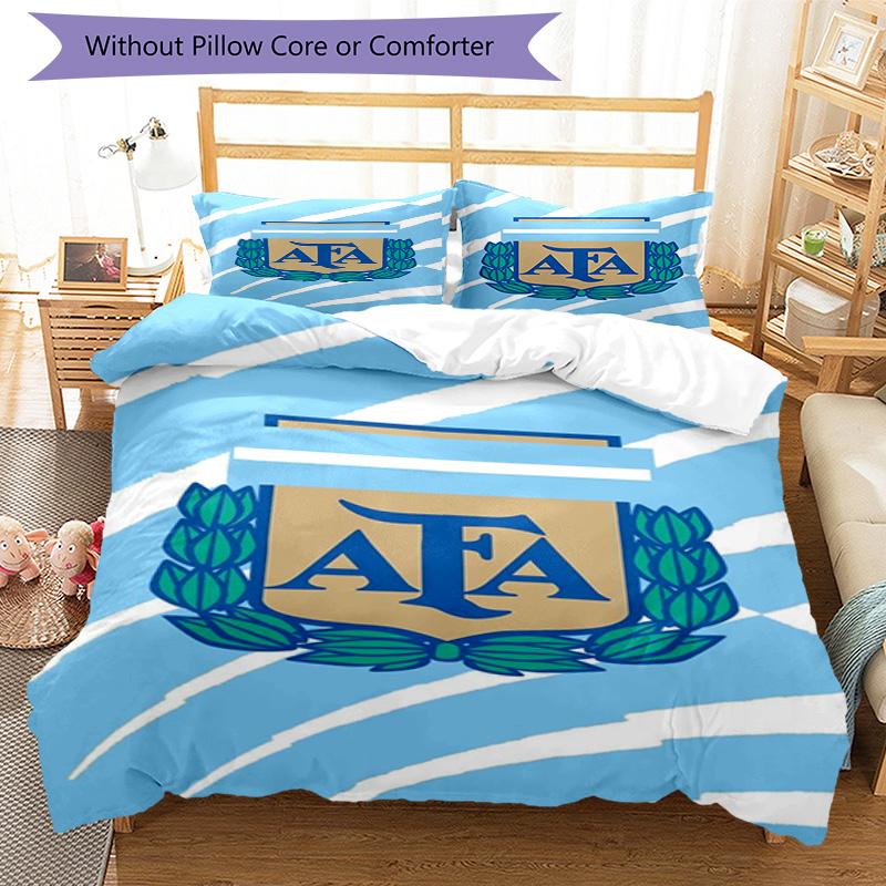 Argentina Football Club Printed Pattern Duvet Cover Set – Includes 1 Duvet Cover and 2 Matching Pillowcases Bedroom Decor Christmas Gifts