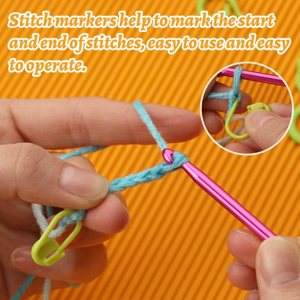 Fenrry 86PCS Crochet Hook Set Crochet Needles Set with Knitting Needles Stitch Markers Colorful Bagfor Crocheting Craft