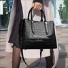 Elegant Brown Croco-Embossed Cowhide Tote Bag – Stylish & Practical for Everyday Use