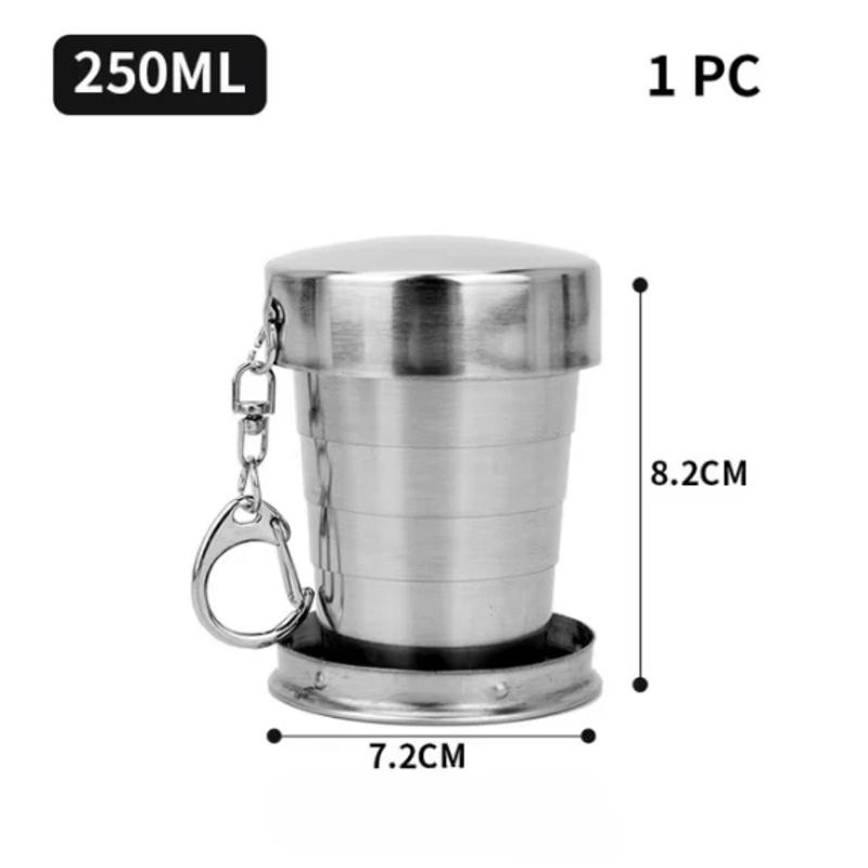 Stainless Steel Folding Cup Portable Outdoor Travel Camping Telescopic Cup Ourdoor Foldable Drinkware 75ml/150ml/250ml