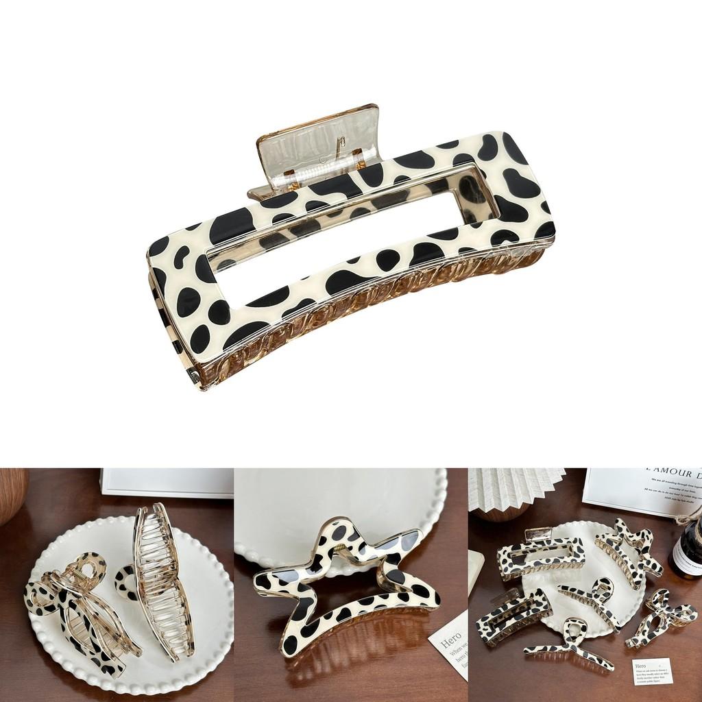 Gorgeous Vintage Inspired Hair Claw Clip With Cow Print Perfect For Everyday Use