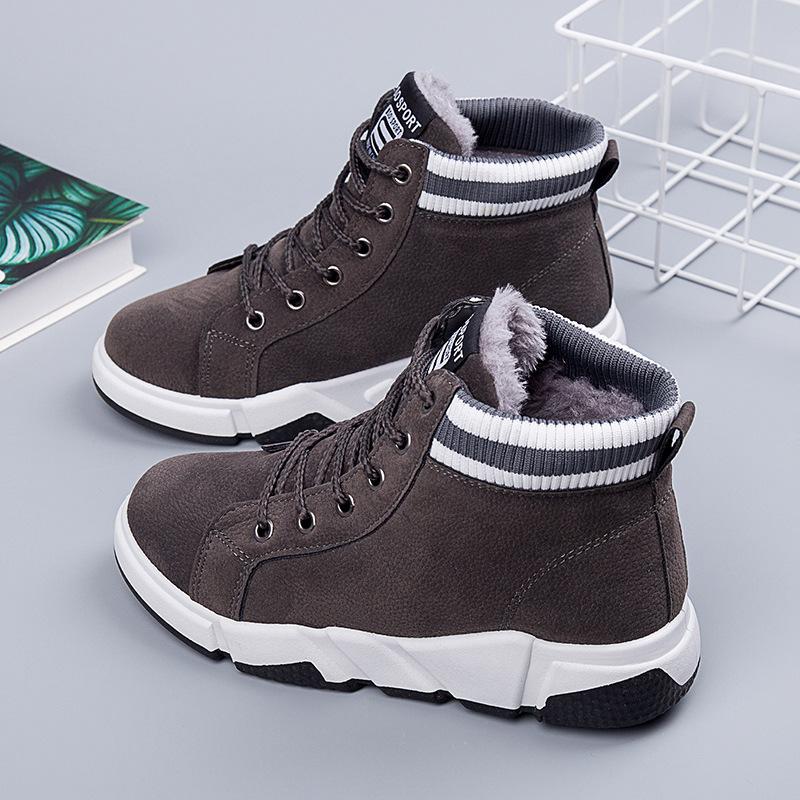 Fashion Women Plus Velvet Thick Snow Boots Winter 2024 Platform Cotton Shoes Woman Flat Wedges Sneaker High Top Causal Short Ankle Boots