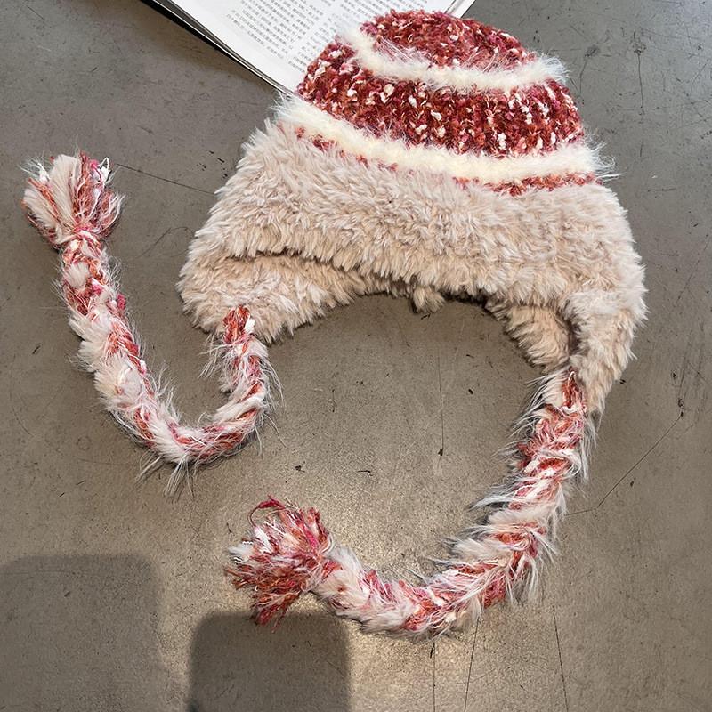 Winter Knit Warm Cap Padded Lining Women Cold Weather Trendy Hat Breathable